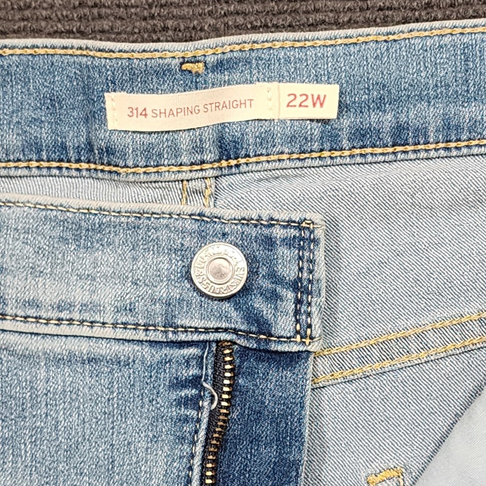 Levi's‎ 314 Shaping Straight Jeans Women 22W M Blue Stellar Stretch Mid Rise NWT - Picture 4 of 11